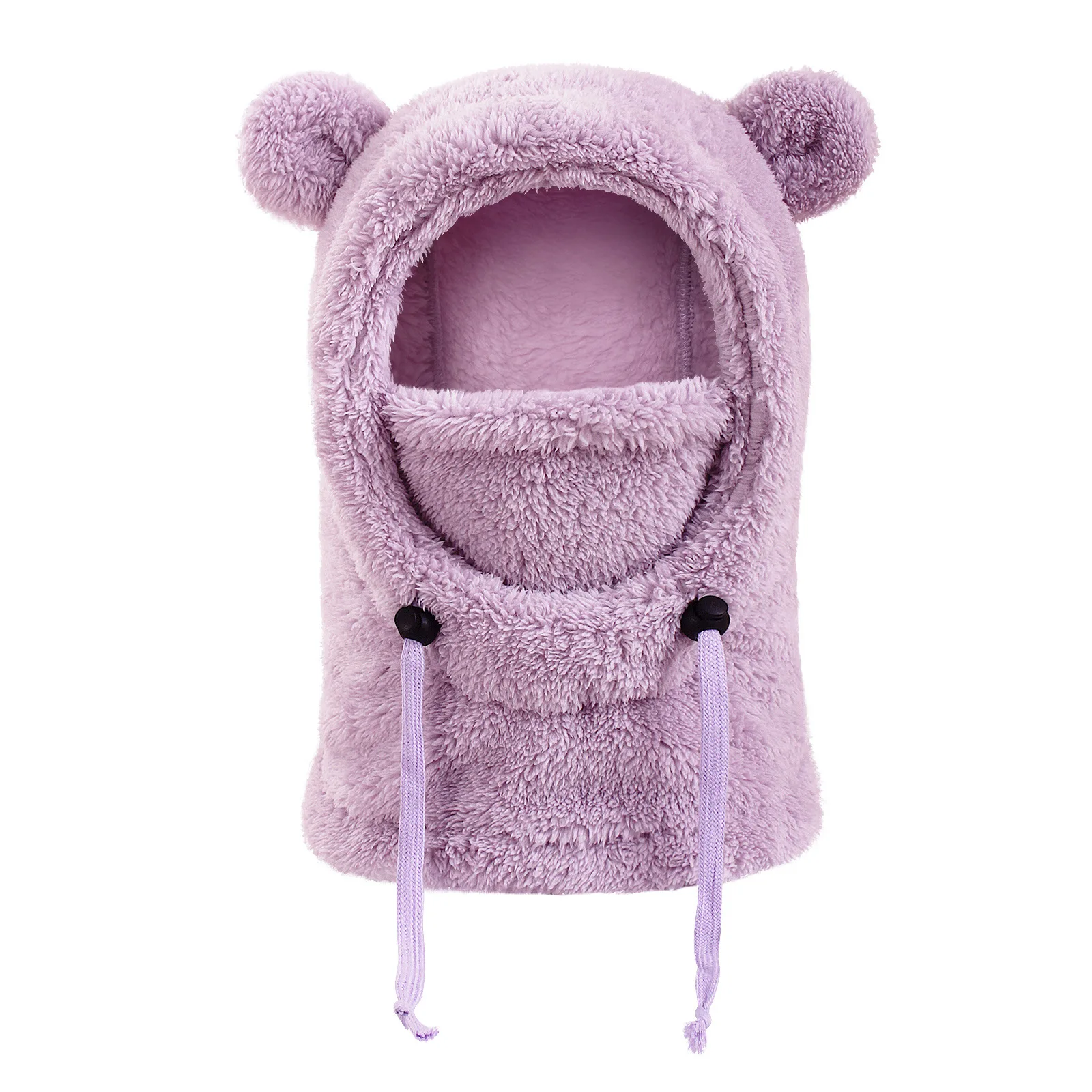 2-8Y Baby Boys And Girls In Autumn And Winter Warm Hats Cute Ears To Prevent Cold Hat Scarf Integrated Face Ion Mask Mask Hat