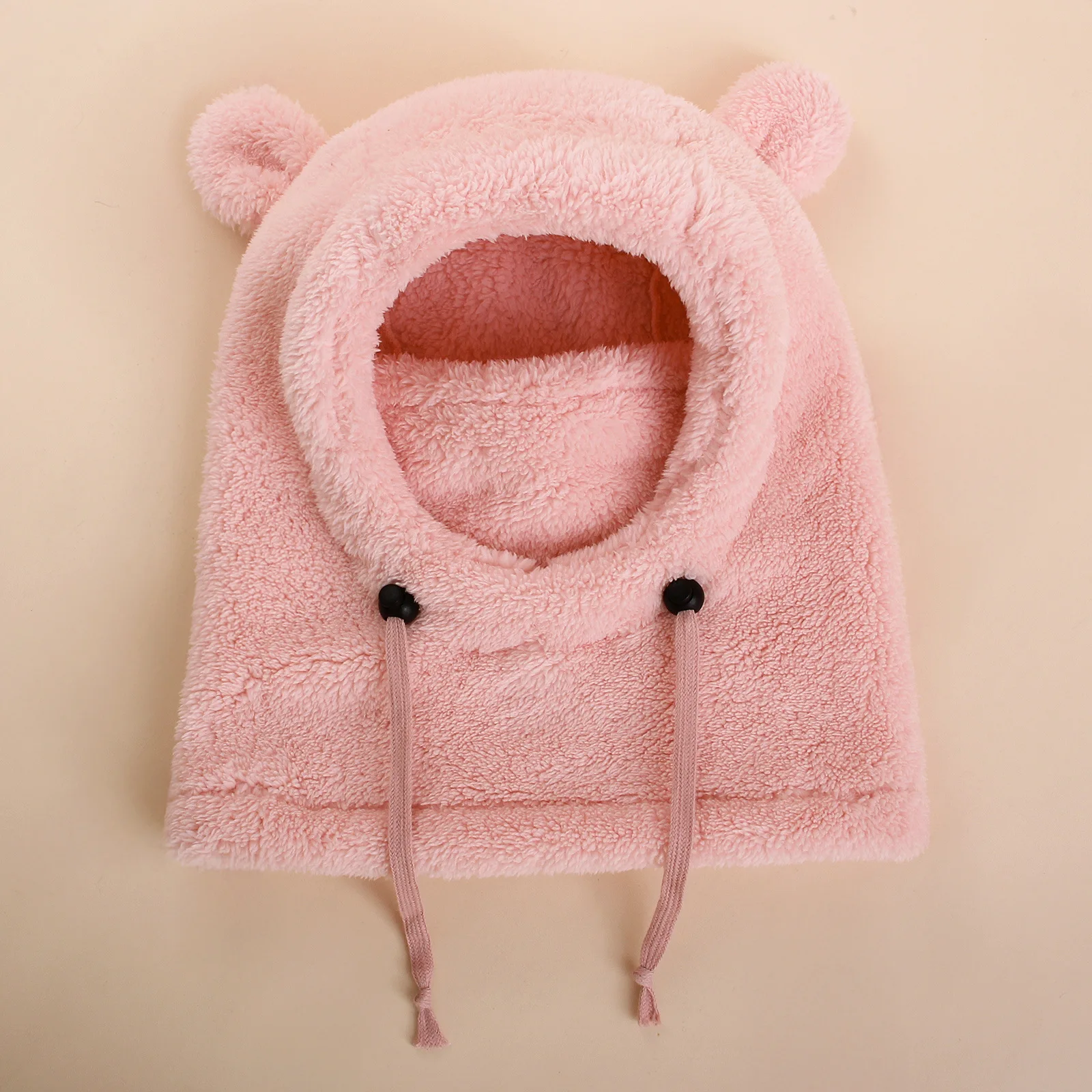 2-8Y Baby Boys And Girls In Autumn And Winter Warm Hats Cute Ears To Prevent Cold Hat Scarf Integrated Face Ion Mask Mask Hat