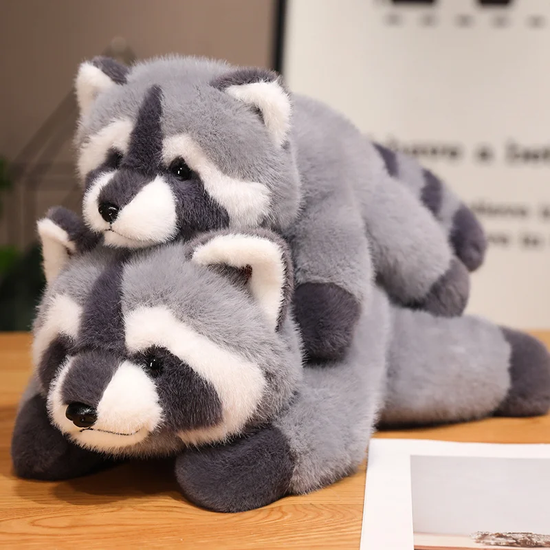 Cute Raccoon Plush Toy Stuffed Animals Soft Doll Pillow Grey Raccoon Toys Birthday Gift for Boys Girls