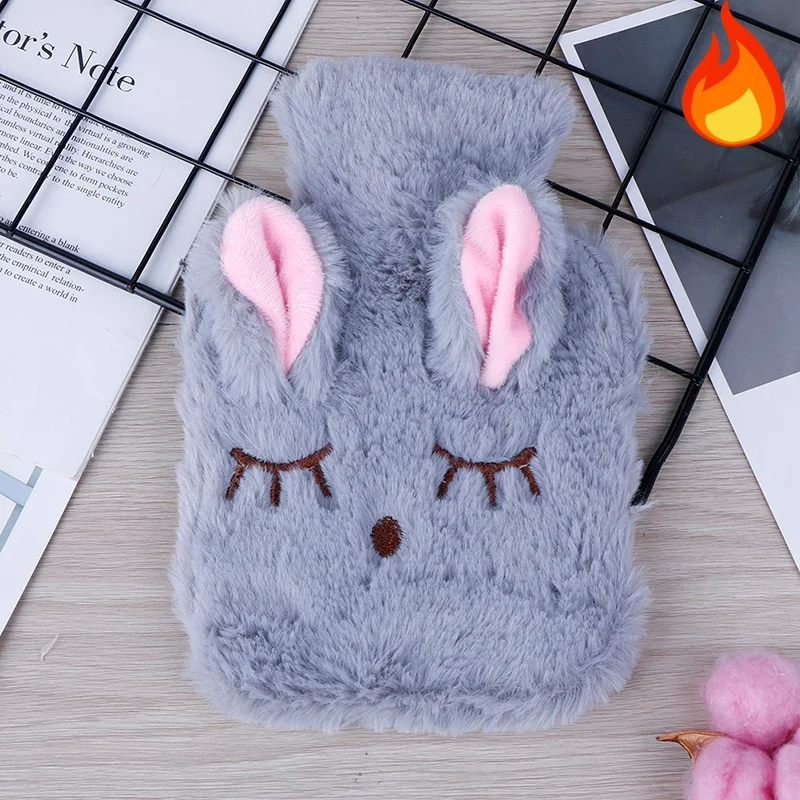 Kawaii Hot Water Bags Cute Plush Rubber Hand and Foot Belly Warmer Explosion-proof Hot Water Bottles for Women Period Pain