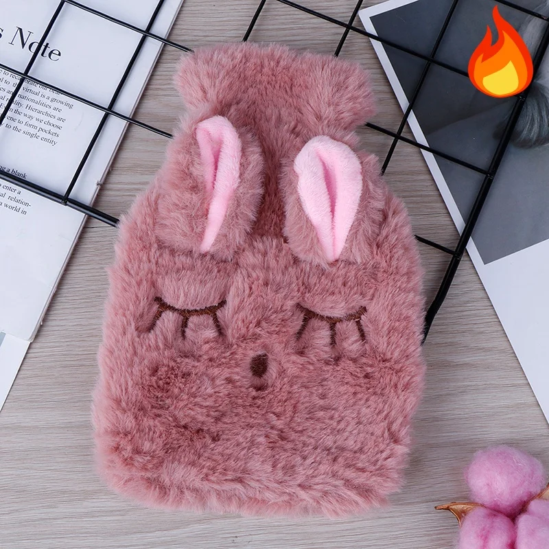 Kawaii Hot Water Bags Cute Plush Rubber Hand and Foot Belly Warmer Explosion-proof Hot Water Bottles for Women Period Pain