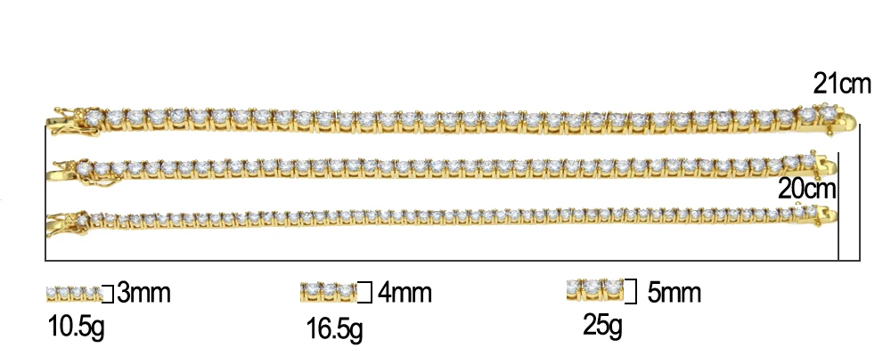 UWIN Black Color Tennis Chain Bracelet Round Cubic Zirconia AAA CZ Tennis Link Wrist Bracelets Hip Hop Jewelry for Rappers