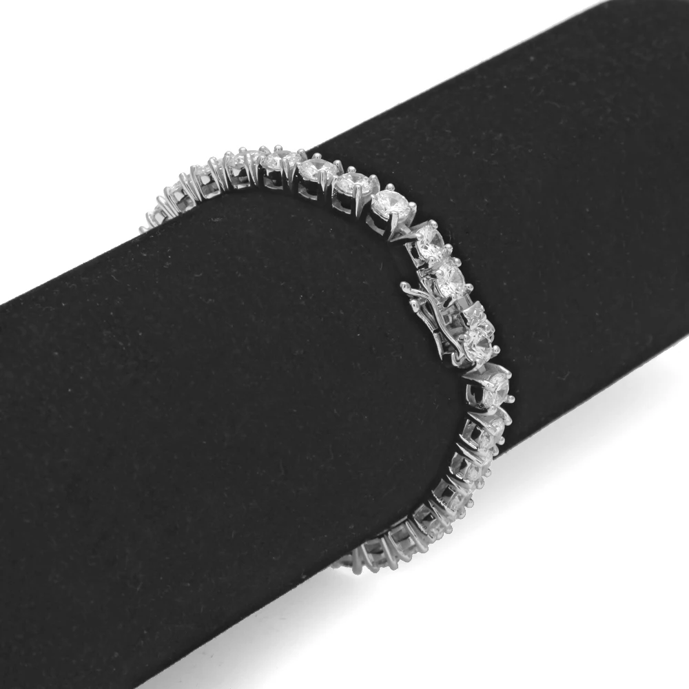 UWIN Black Color Tennis Chain Bracelet Round Cubic Zirconia AAA CZ Tennis Link Wrist Bracelets Hip Hop Jewelry for Rappers