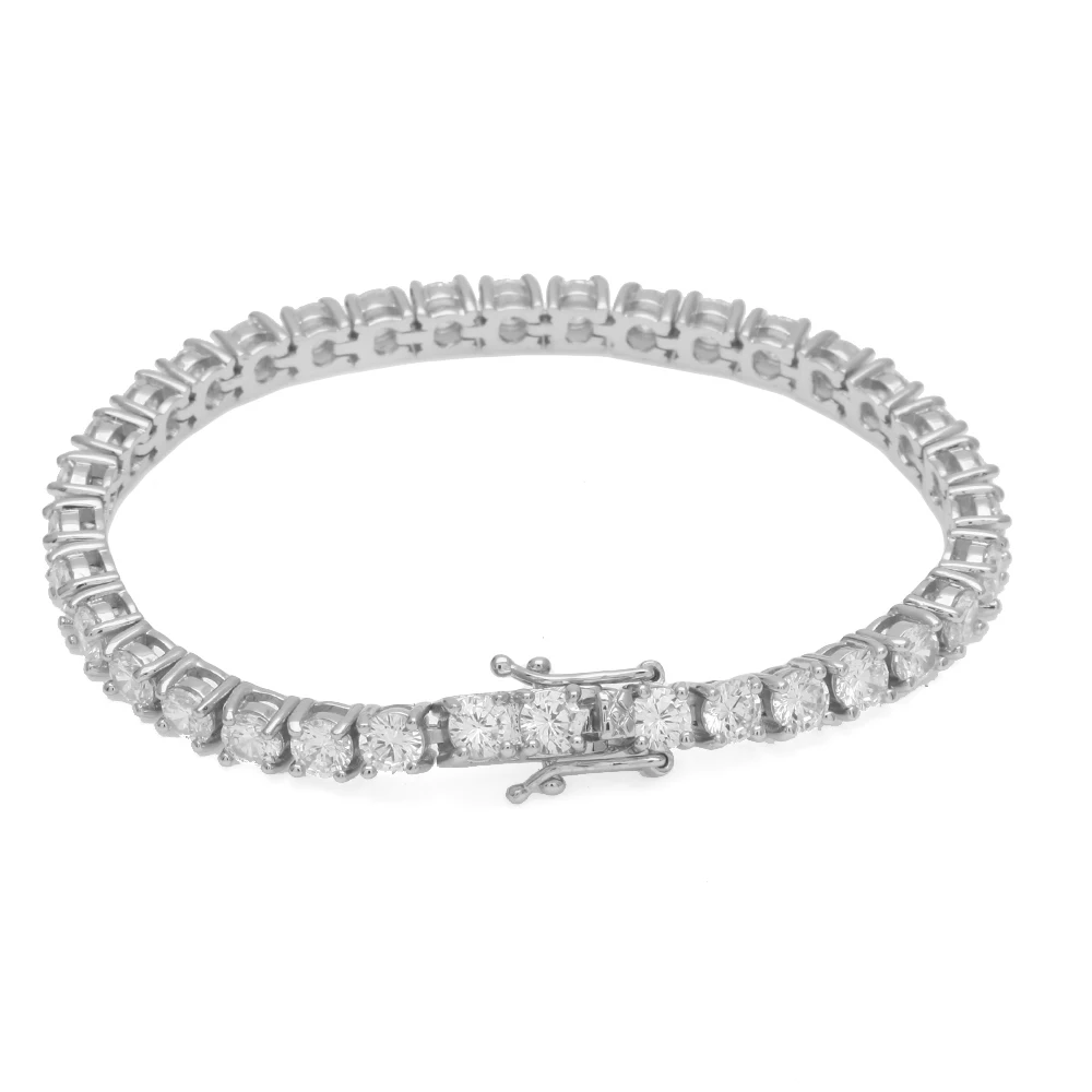 UWIN Black Color Tennis Chain Bracelet Round Cubic Zirconia AAA CZ Tennis Link Wrist Bracelets Hip Hop Jewelry for Rappers