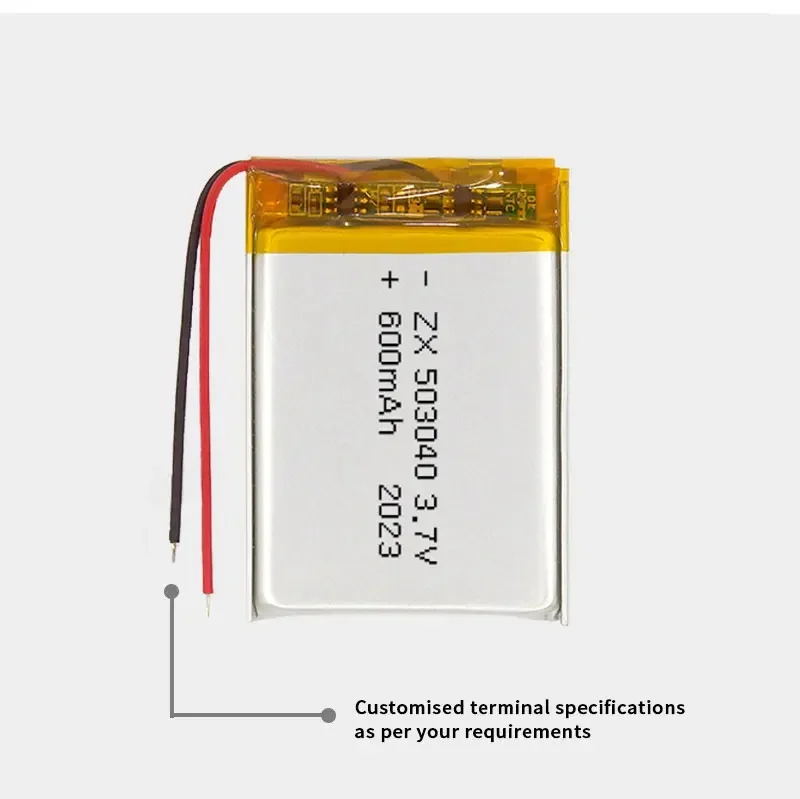 3.7V 600mAh LIPO Batteries 503040 053040 Li-Ion Polymer Lithium Battery for Speaker Radio VCR LED Light GPS Rechargeable Cells