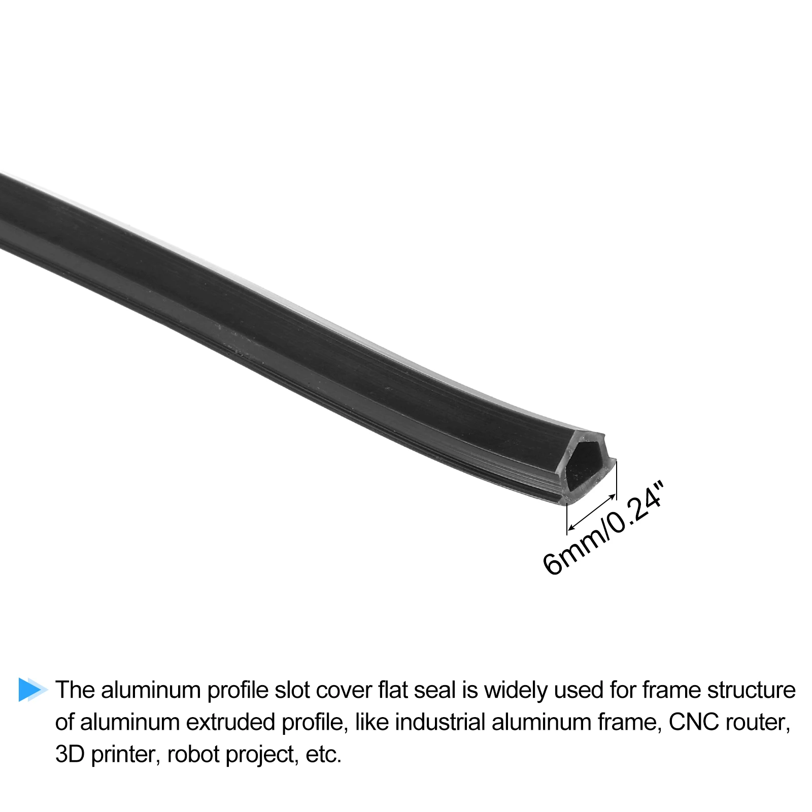 Uxcell 1Pcs 3/10Meters Aluminum Profile Slot Cover Flat Seal PVC Slot Seal Strip 6mm 2020 Series for 3D Printer Accessories