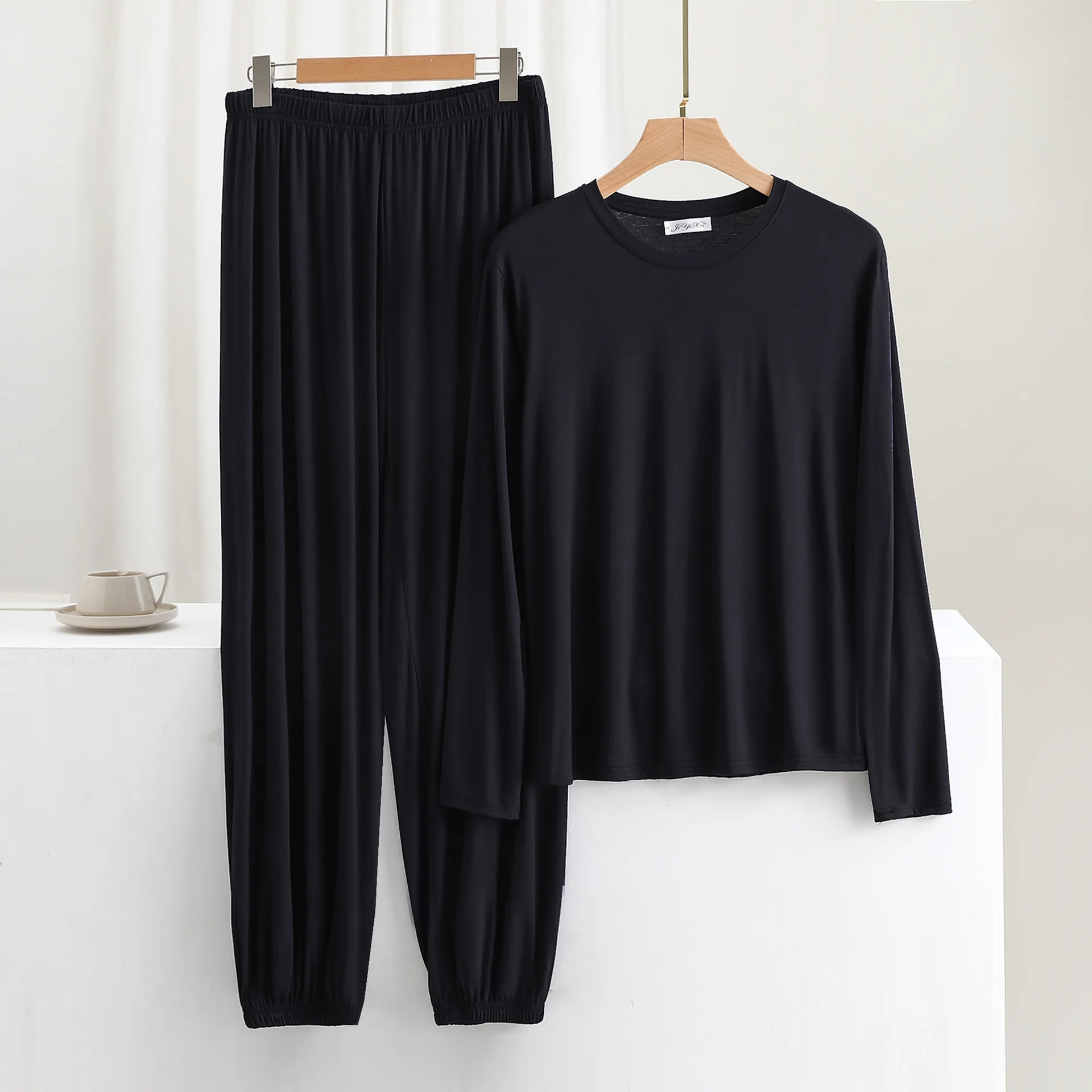 3XL-6XL Pijamas De Hombre New Soft Modal Sleepwear Men Nightwear Set Spring Autumn Winter Long Sleeve Pant Pajamas Man Home Wear