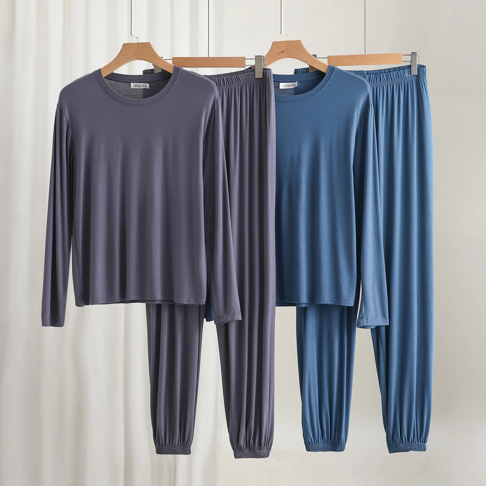3XL-6XL Pijamas De Hombre New Soft Modal Sleepwear Men Nightwear Set Spring Autumn Winter Long Sleeve Pant Pajamas Man Home Wear