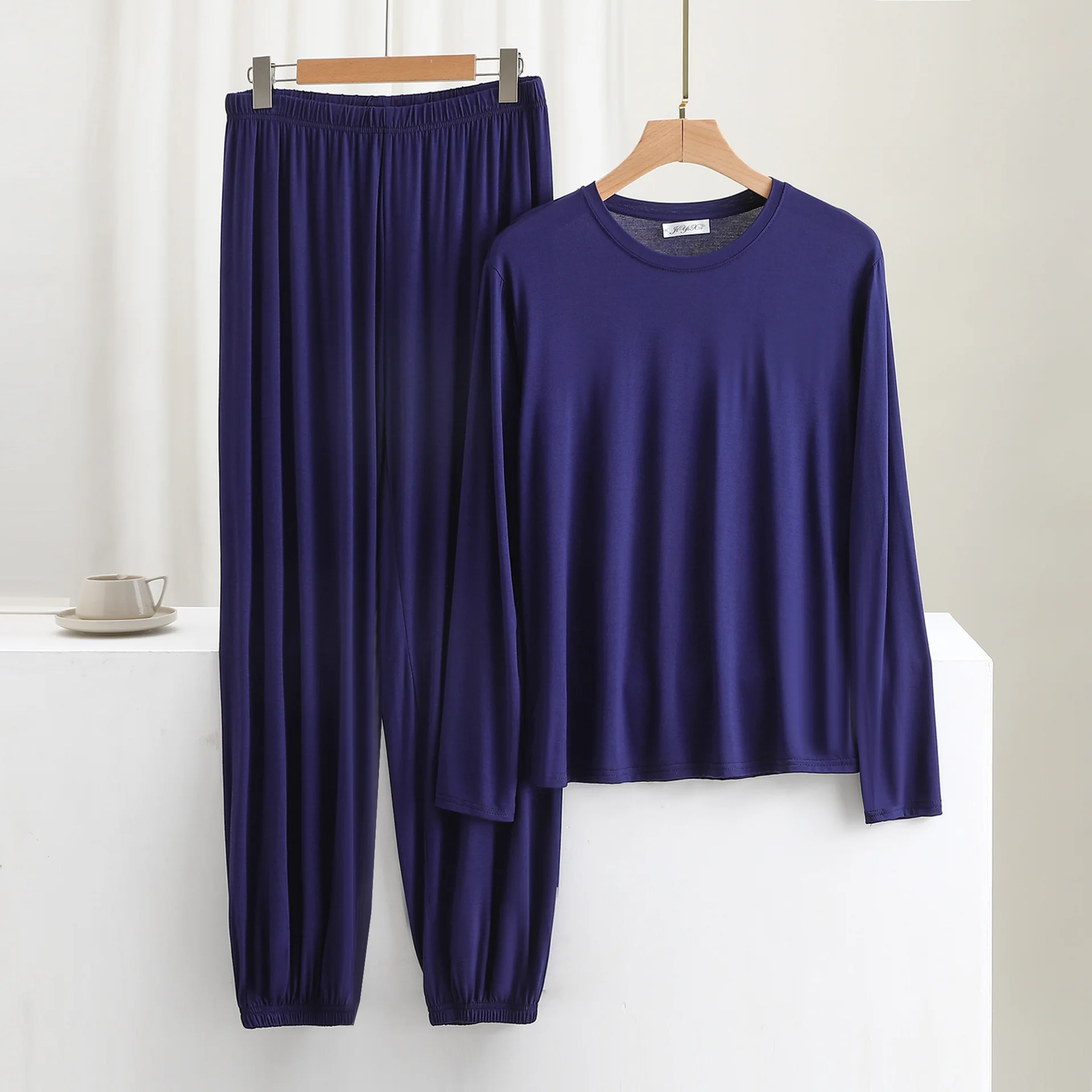 3XL-6XL Pijamas De Hombre New Soft Modal Sleepwear Men Nightwear Set Spring Autumn Winter Long Sleeve Pant Pajamas Man Home Wear