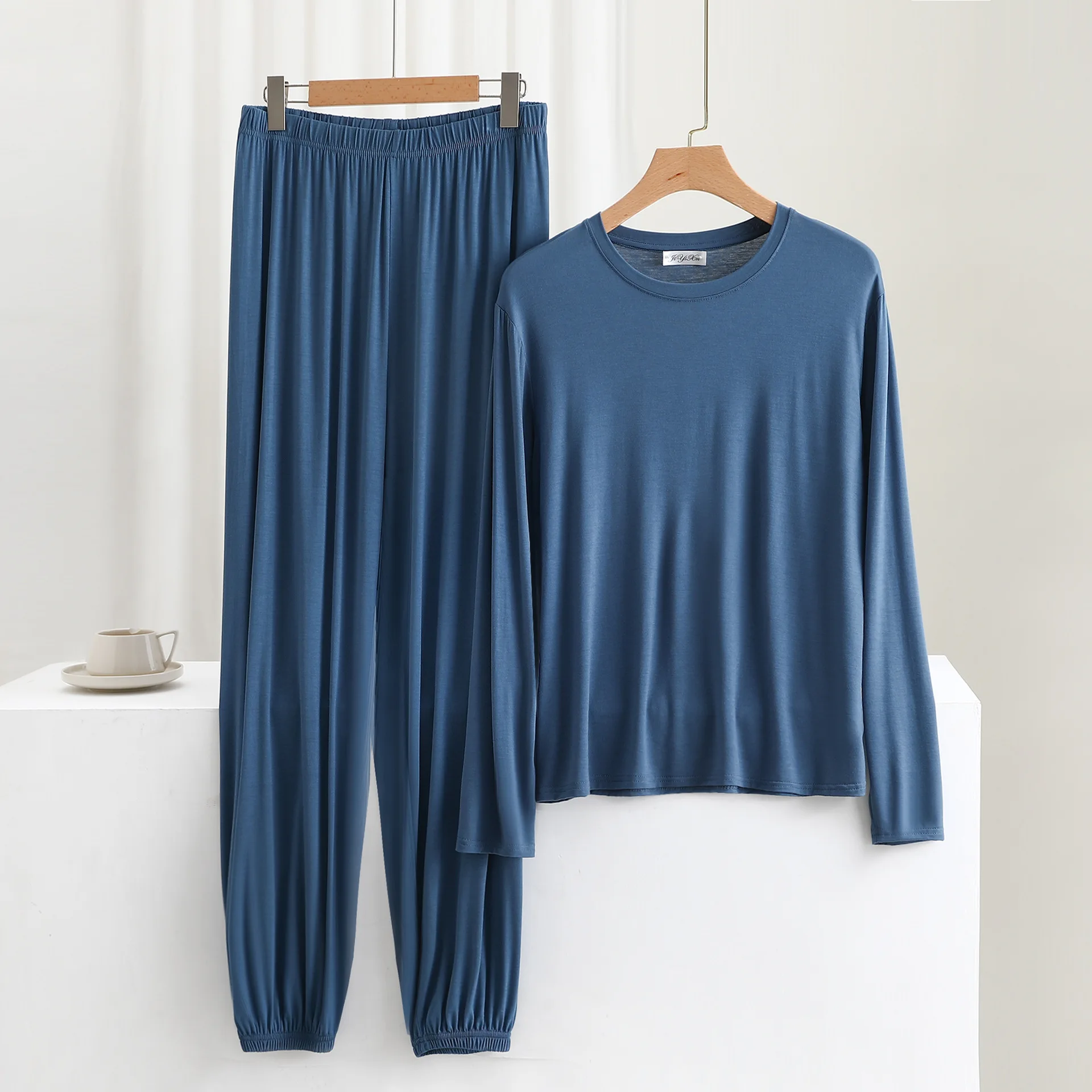 3XL-6XL Pijamas De Hombre New Soft Modal Sleepwear Men Nightwear Set Spring Autumn Winter Long Sleeve Pant Pajamas Man Home Wear