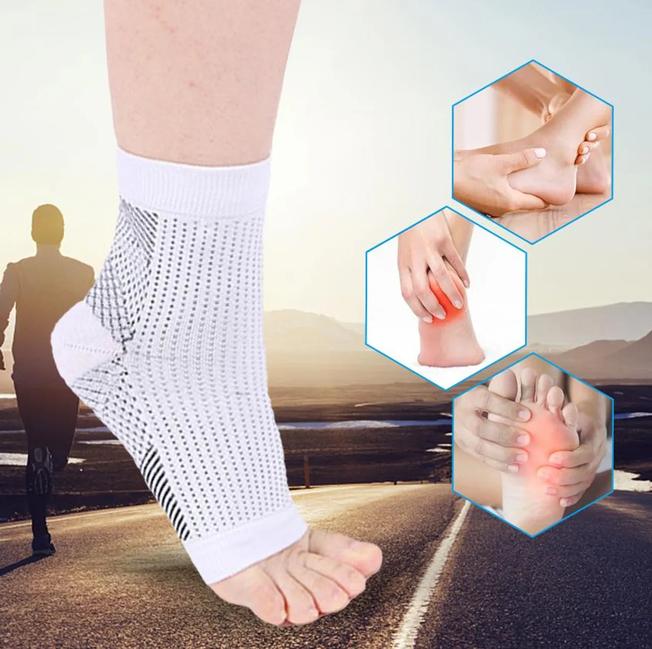 Customizable 2024 New Men Women Sports Socks Angel Anti Fatigue Outerdoor Compression Breatheable Foot Sleeve Support Socks