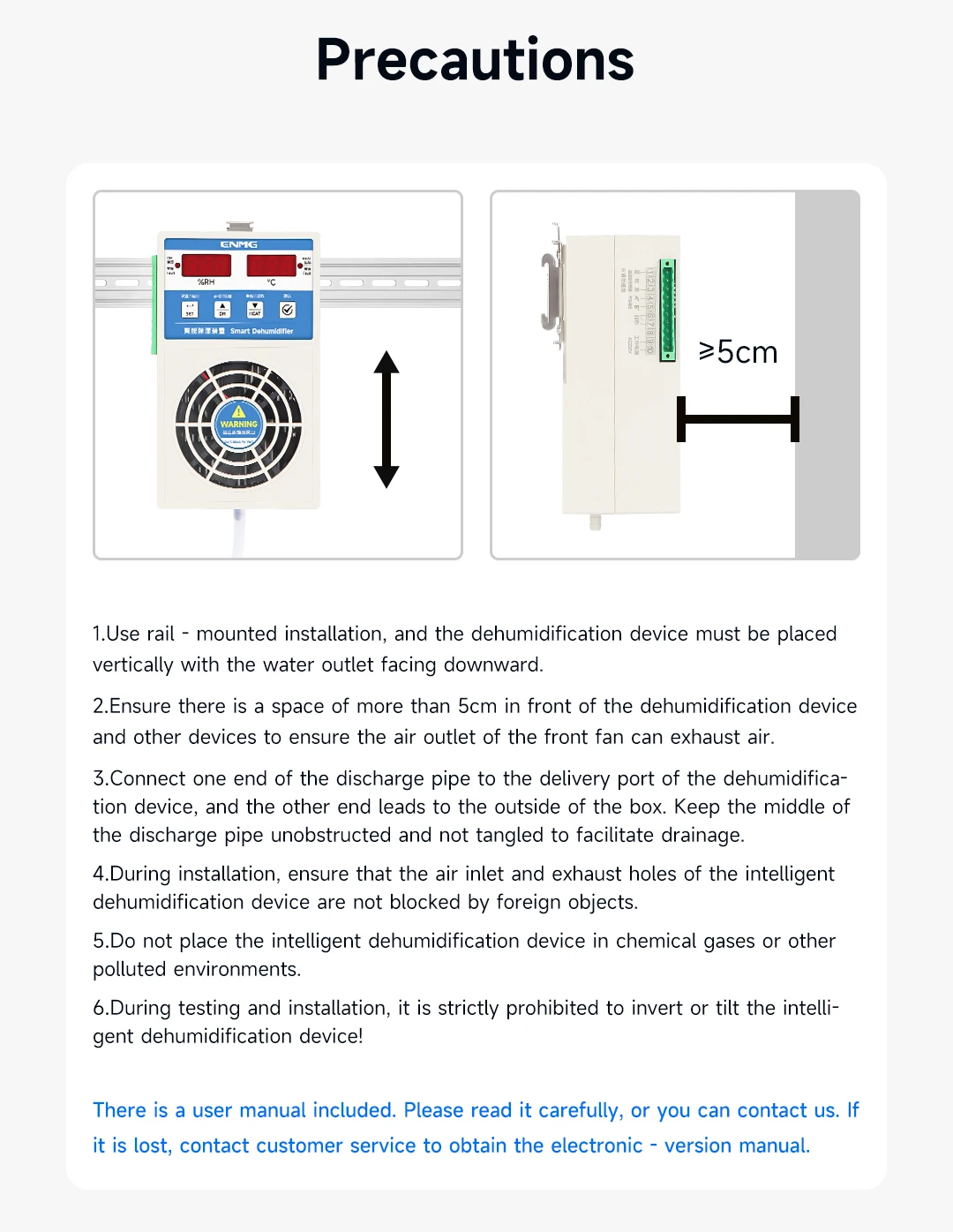ENMG DIN35MM Industrial Cabinet Dehumidifier EAD-2015 Intelligent Dehumidifier EAD-2030 Spot EAD-2060 24H Real-Time Sampling