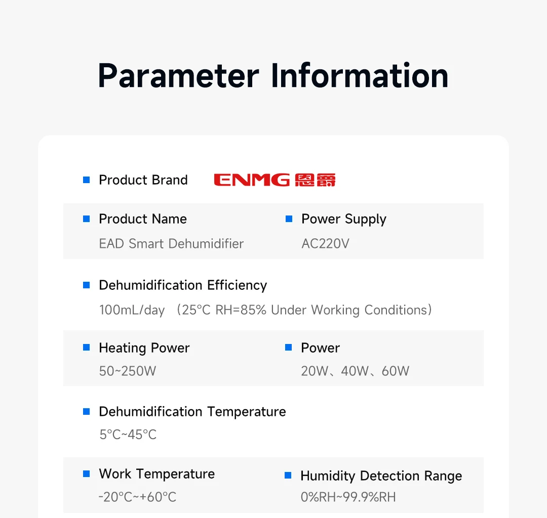 ENMG DIN35MM Industrial Cabinet Dehumidifier EAD-2015 Intelligent Dehumidifier EAD-2030 Spot EAD-2060 24H Real-Time Sampling