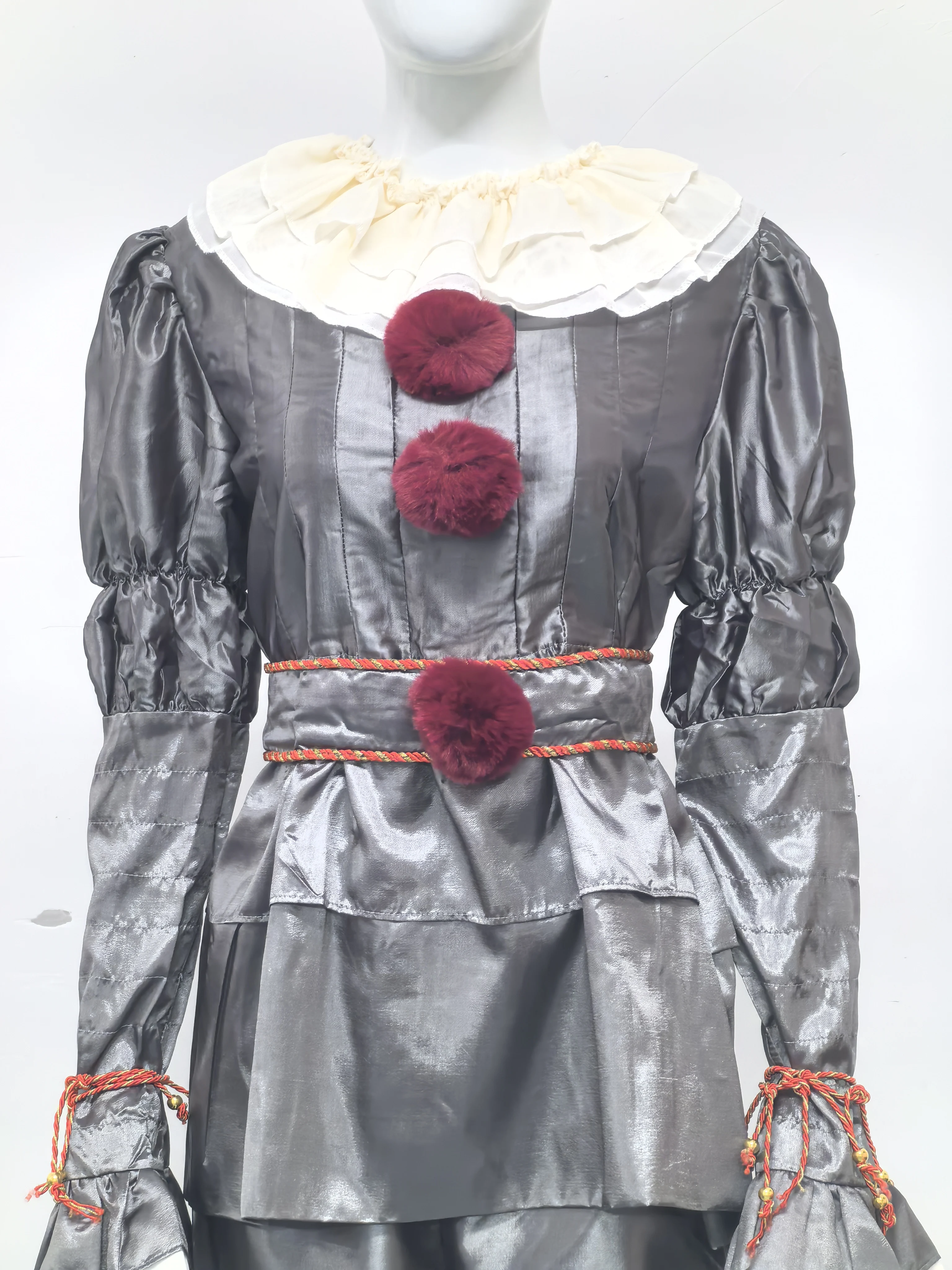 Clown Cosplay Costume Halloween Horror Outfit for Men Women Top Pants Suit Movie Halloween Uniform Outfit Party Performance