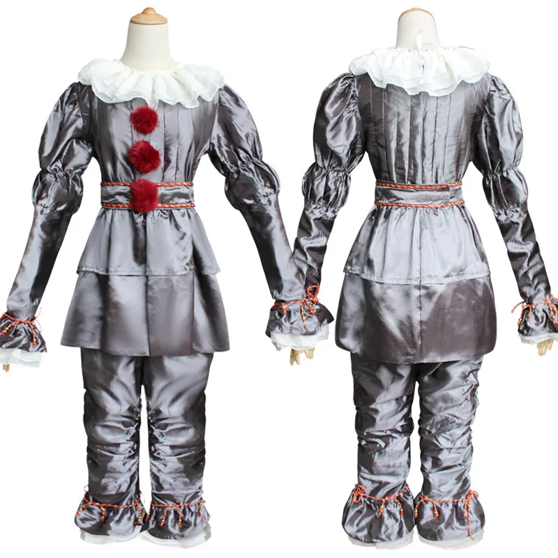 Clown Cosplay Costume Halloween Horror Outfit for Men Women Top Pants Suit Movie Halloween Uniform Outfit Party Performance