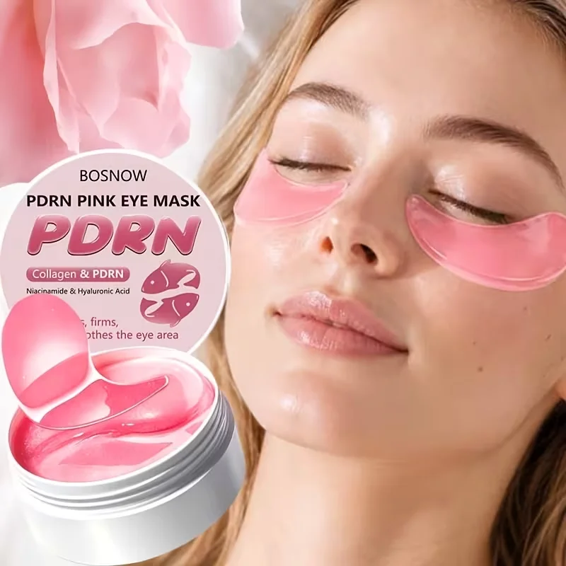 60 Pieces of Pn Pink Eye Patches/Eye Pads, Under-Eye Patches - Deeply Moisturizing, for a Refined Appearance, with a Powerful Hydrating and Cooling Experience, Gel Eye Patches Improve the Skin Around the Eyes, Suitable for All Skin Types, Unisex
