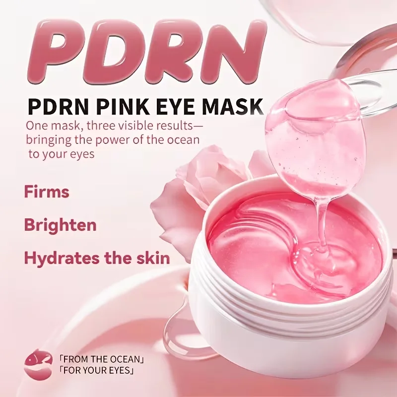 60 Pieces of Pn Pink Eye Patches/Eye Pads, Under-Eye Patches - Deeply Moisturizing, for a Refined Appearance, with a Powerful Hydrating and Cooling Experience, Gel Eye Patches Improve the Skin Around the Eyes, Suitable for All Skin Types, Unisex