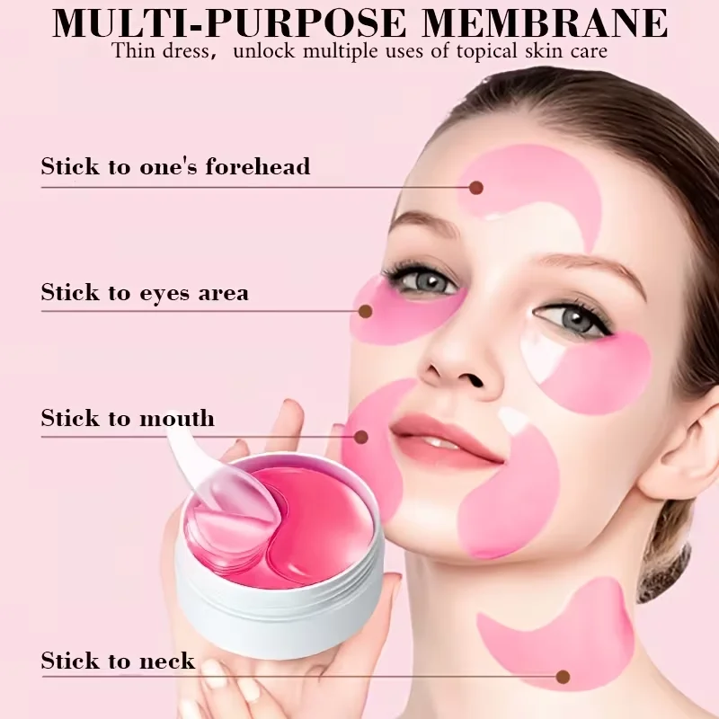 60 Pieces of Pn Pink Eye Patches/Eye Pads, Under-Eye Patches - Deeply Moisturizing, for a Refined Appearance, with a Powerful Hydrating and Cooling Experience, Gel Eye Patches Improve the Skin Around the Eyes, Suitable for All Skin Types, Unisex