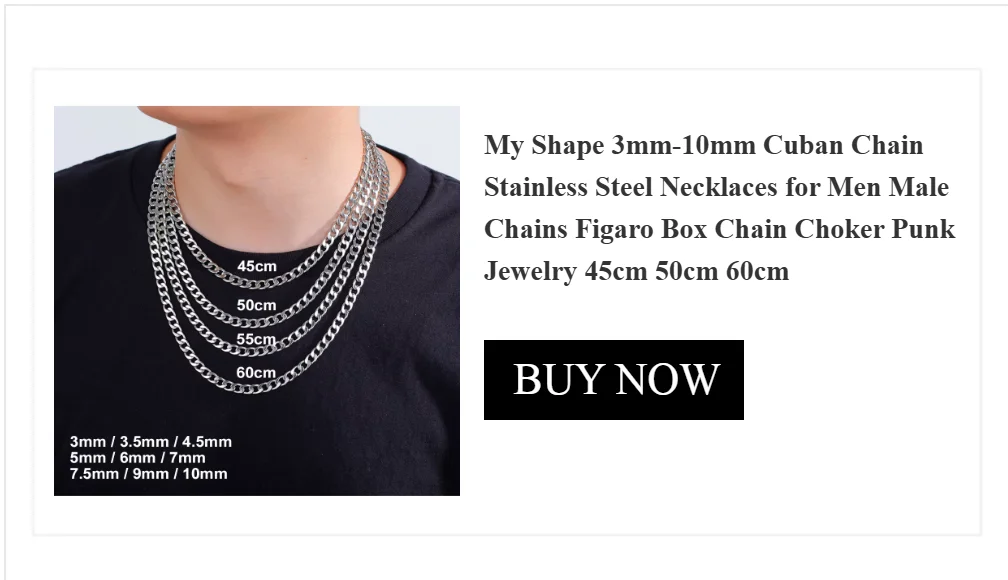 My Shape Fashion Cuban Chain Men Bracelet Stainless Steel 3/5/7/9mm Width Chain Bracelets Figaro Chain Wrist Jewelry Couple