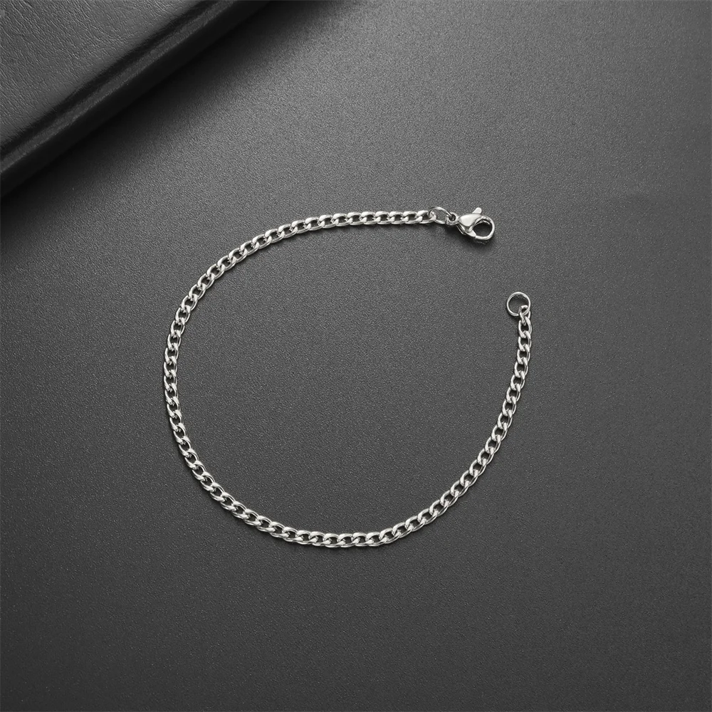 My Shape Fashion Cuban Chain Men Bracelet Stainless Steel 3/5/7/9mm Width Chain Bracelets Figaro Chain Wrist Jewelry Couple