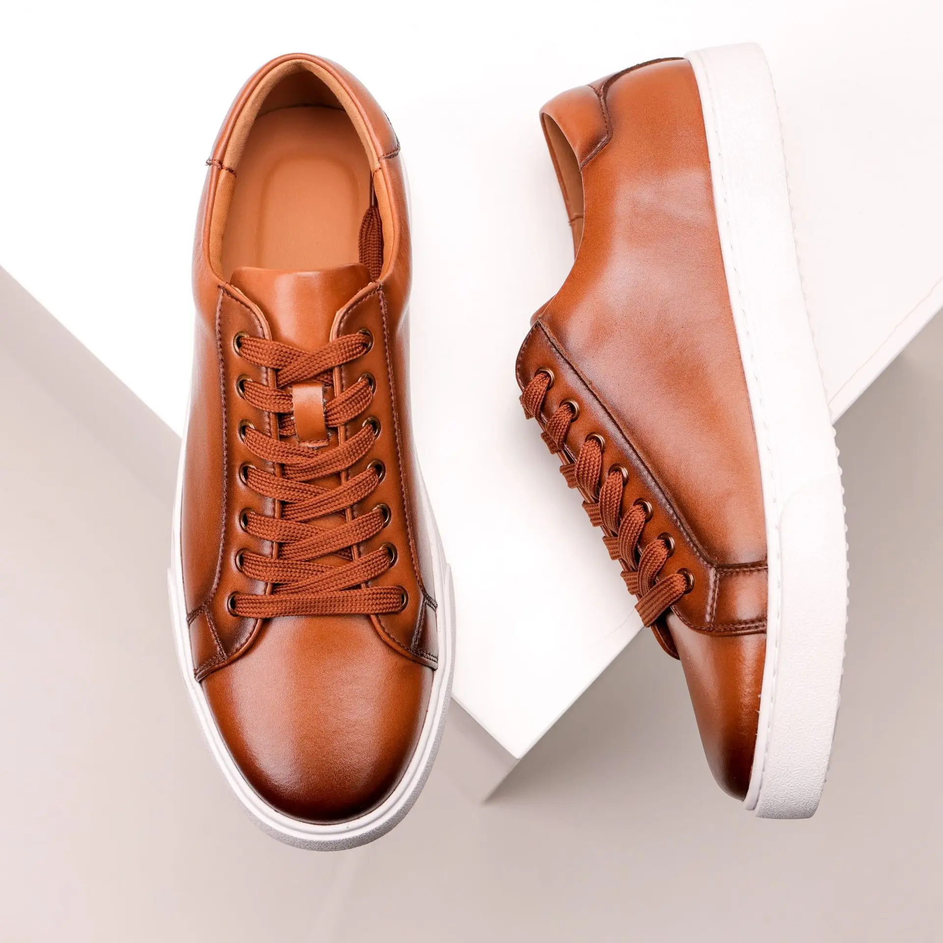 Mens Sneakers Genuine Leather Casual Outdoor Shoes Non-Slip Breathable Luxury Brand Footwear Top Quality Handmade White Shoe Men