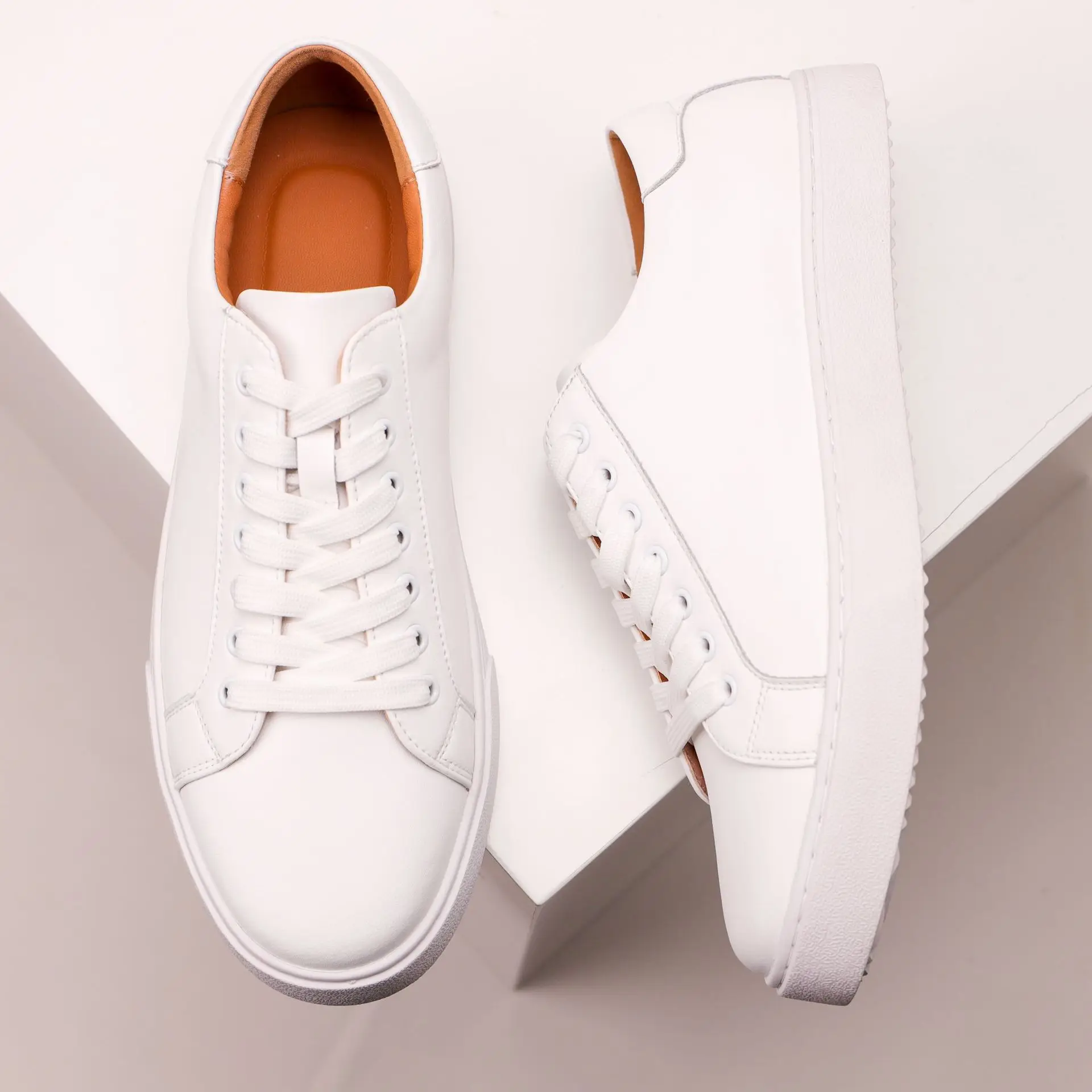 Mens Sneakers Genuine Leather Casual Outdoor Shoes Non-Slip Breathable Luxury Brand Footwear Top Quality Handmade White Shoe Men