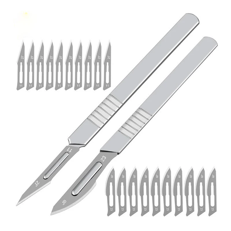 11# 23# Carbon Stell Scalpel Blades With Handle DIY Cutting PCB Phone LCD Screen Repair Tool Surgical Knife