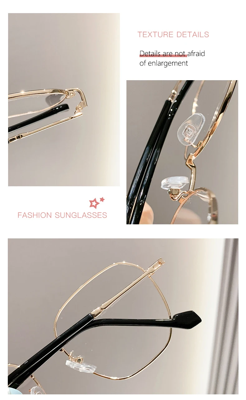 Photo-sensitive Intelligent Color-changing Glasses With Anti-blue Light Feature, Large Frame, Women's Nearsighted Glasses 9791
