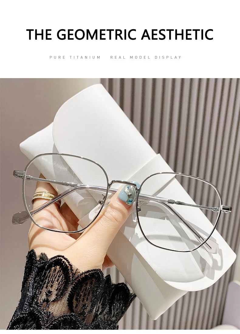 Photo-sensitive Intelligent Color-changing Glasses With Anti-blue Light Feature, Large Frame, Women's Nearsighted Glasses 9791