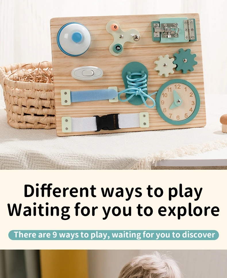Montessori Toy Steering Wheel Wooden Busy Board Wooden Sensory Toys for Toddlers Preschool Travel Learning Activities