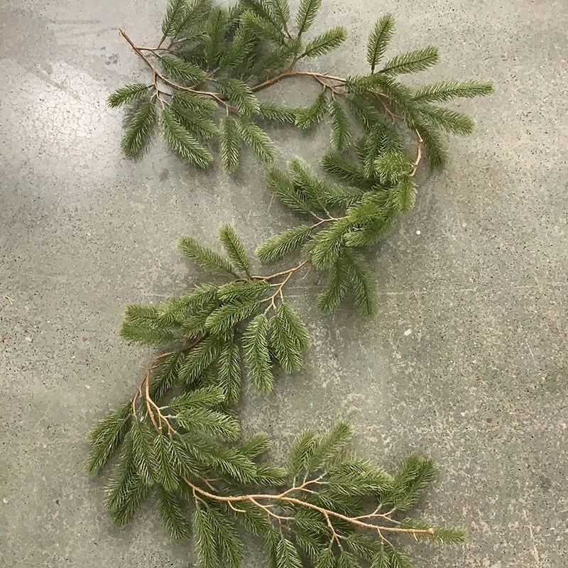 180CM Artificial Plants Christmas Garland Wreath Xmas Home Party Wedding Decoration Pine Tree Rattan Hanging Ornament For Kids