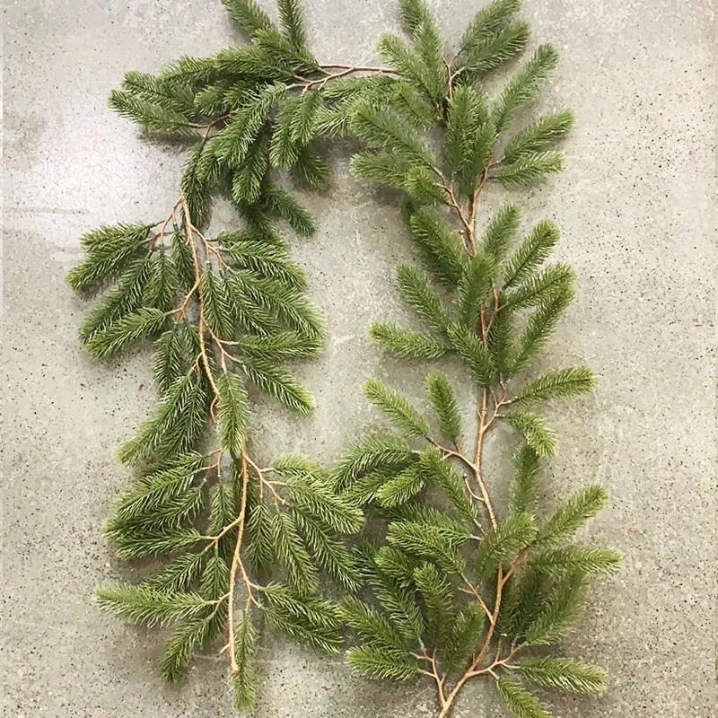 180CM Artificial Plants Christmas Garland Wreath Xmas Home Party Wedding Decoration Pine Tree Rattan Hanging Ornament For Kids