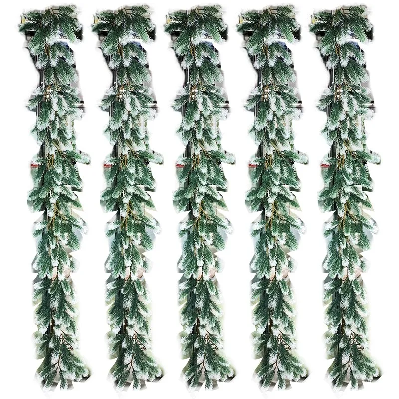 180CM Artificial Plants Christmas Garland Wreath Xmas Home Party Wedding Decoration Pine Tree Rattan Hanging Ornament For Kids
