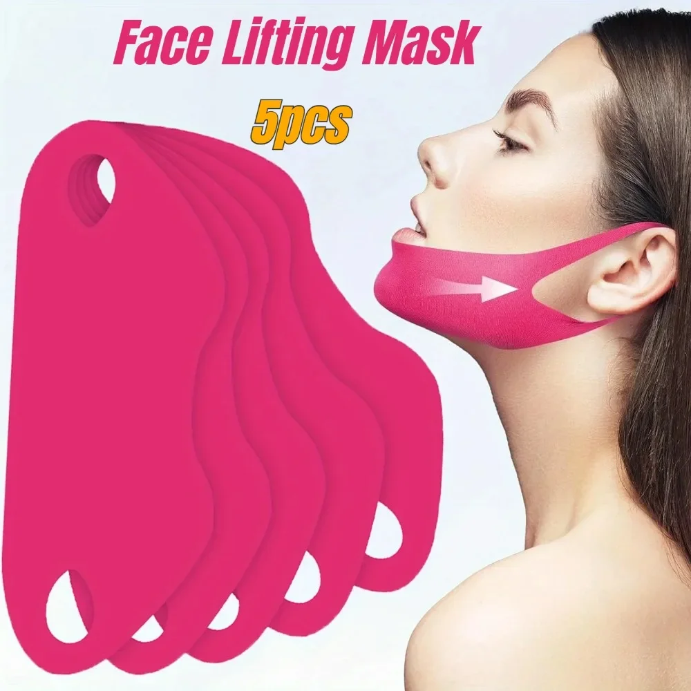 5PCS Women Face Slimming Bandage V Line Face Lifting Mask Double Chin Reducer Facial Strap for Firming Tightening Skin Care Tool