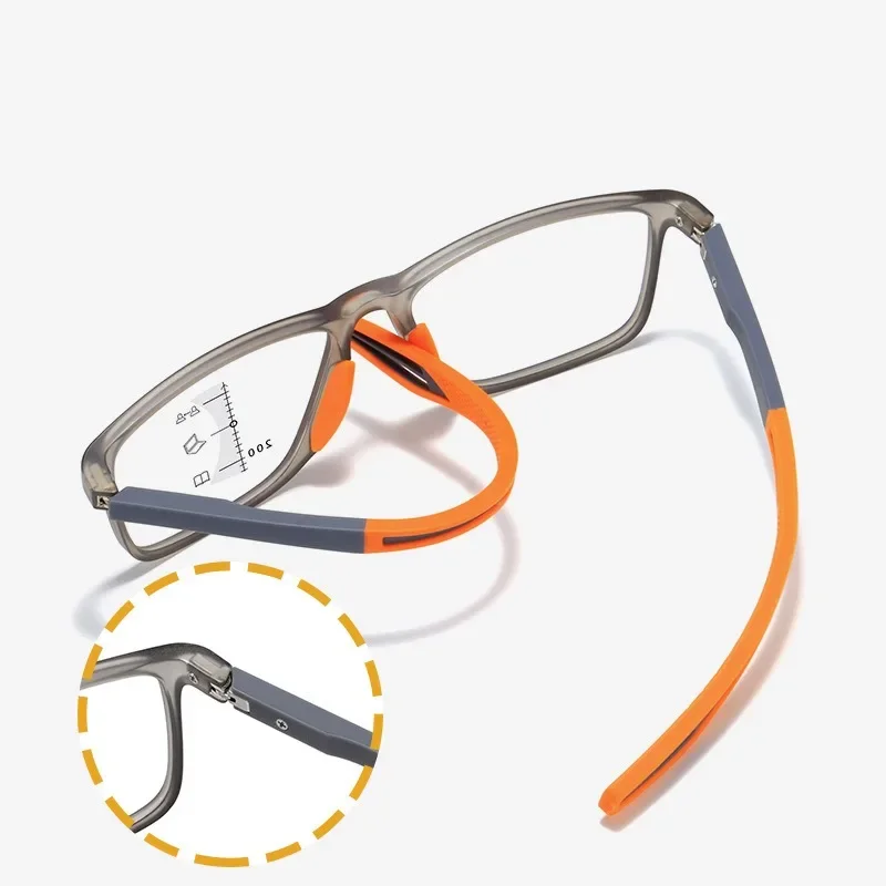 TR90 Photochromic Multifocal Reading Glasses Men Women Blue Light Blocking Progressive Eyewear Near Far Sunglasses for Sports