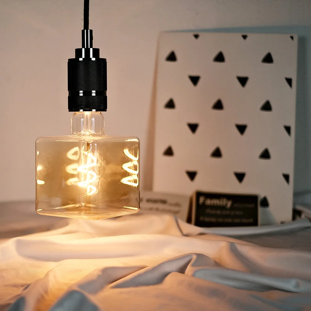 TIANFAN Vintage Led Bulb G95/G30 Edison Bulb 4W Dimmable 220V 110V E26 E27 Ice Cube Decorative Light Bulb Yellow Warm