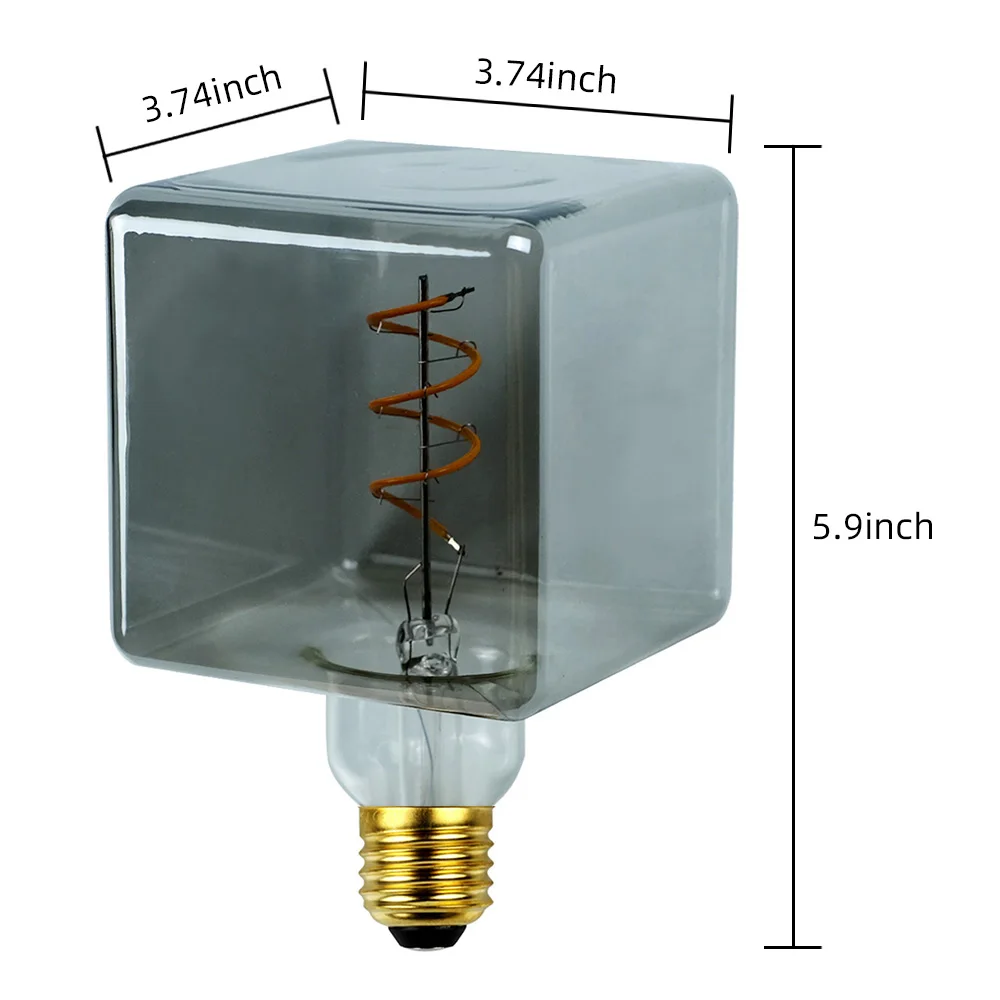 TIANFAN Vintage Led Bulb G95/G30 Edison Bulb 4W Dimmable 220V 110V E26 E27 Ice Cube Decorative Light Bulb Yellow Warm