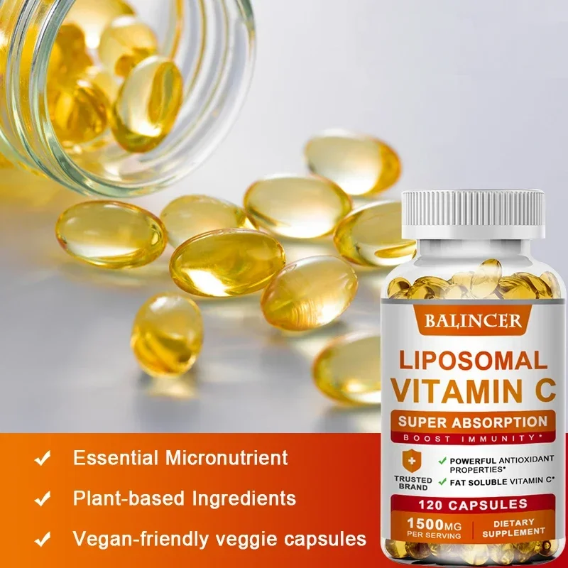 Vitamin C 1500mg with Zinc 20mg, 120 Capsules, Overall Health Vitamin Dietary Supplement, Non-GMO & Gluten-Free Vegetarian
