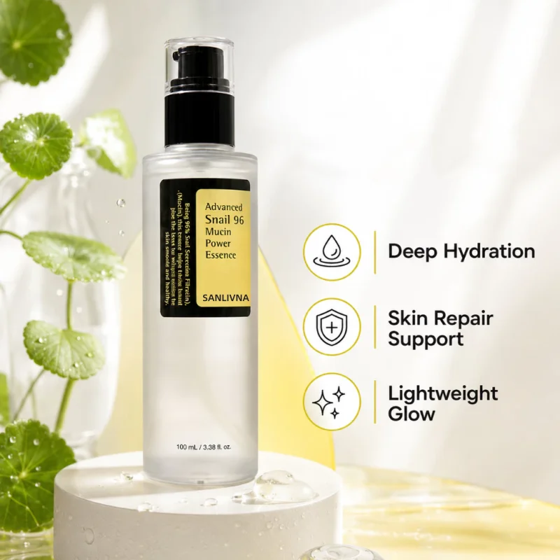 Korean Skincare Snail Mucin 96% Essence 100ml Hydrating Repair Serum for Dull Skin,Facial Brightening Anti-Aging Serum Face Care