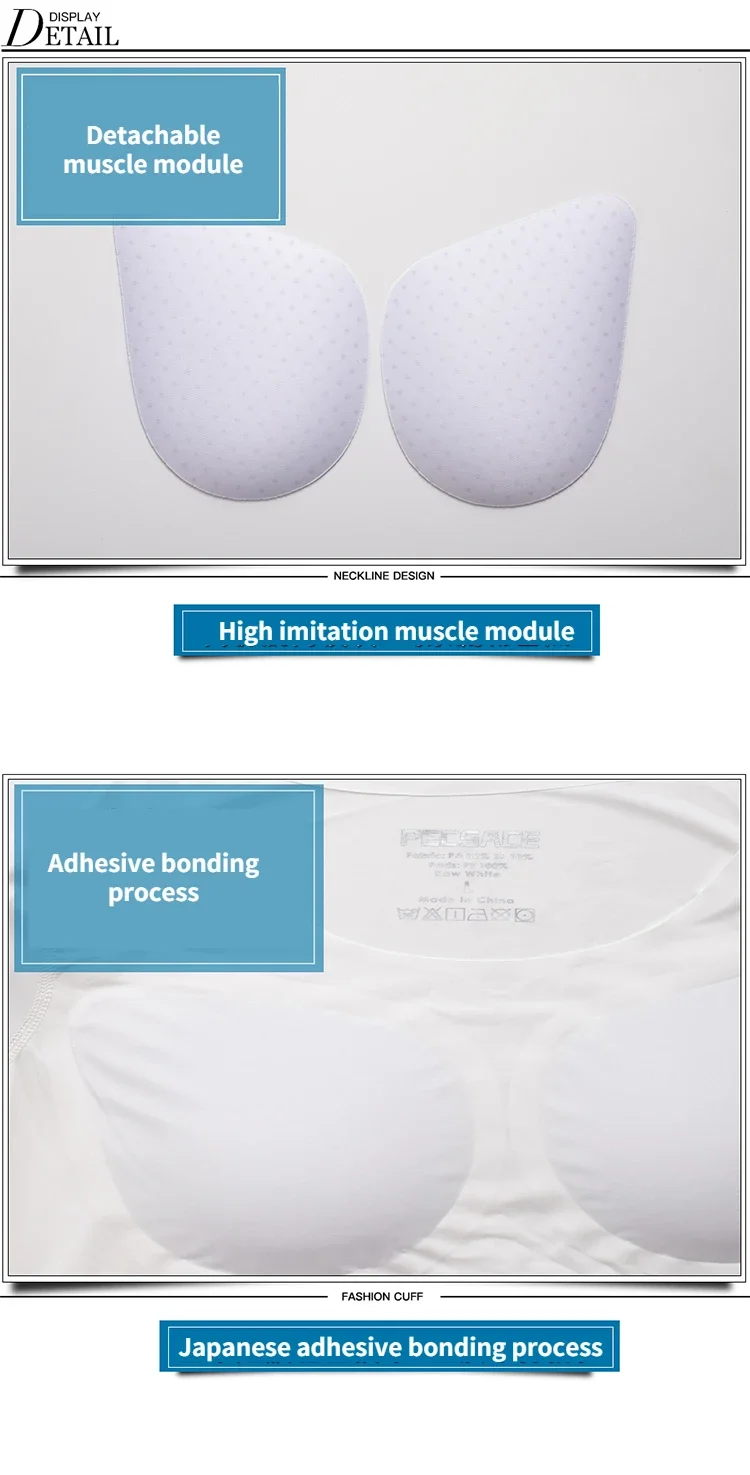 3D Fake Muscle T-Shirt Man Cosplay Arm Chest Underwear Party Body Shaper Invisible Abdominal Pad Corset Top Undershirts