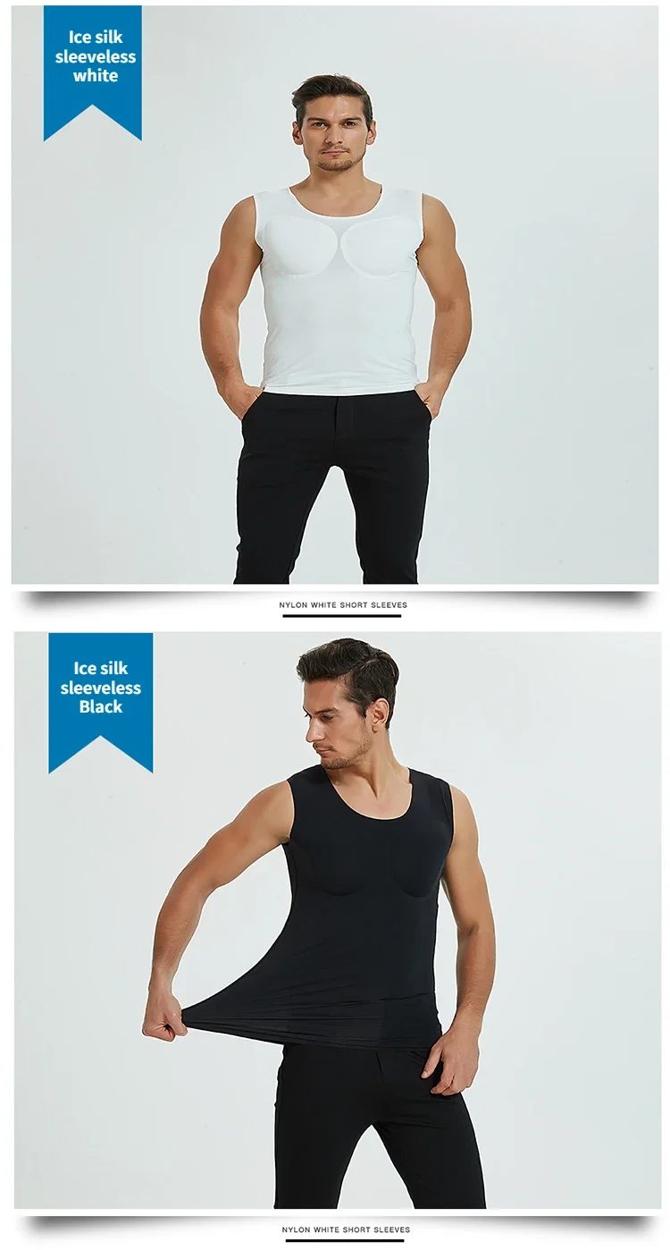 3D Fake Muscle T-Shirt Man Cosplay Arm Chest Underwear Party Body Shaper Invisible Abdominal Pad Corset Top Undershirts
