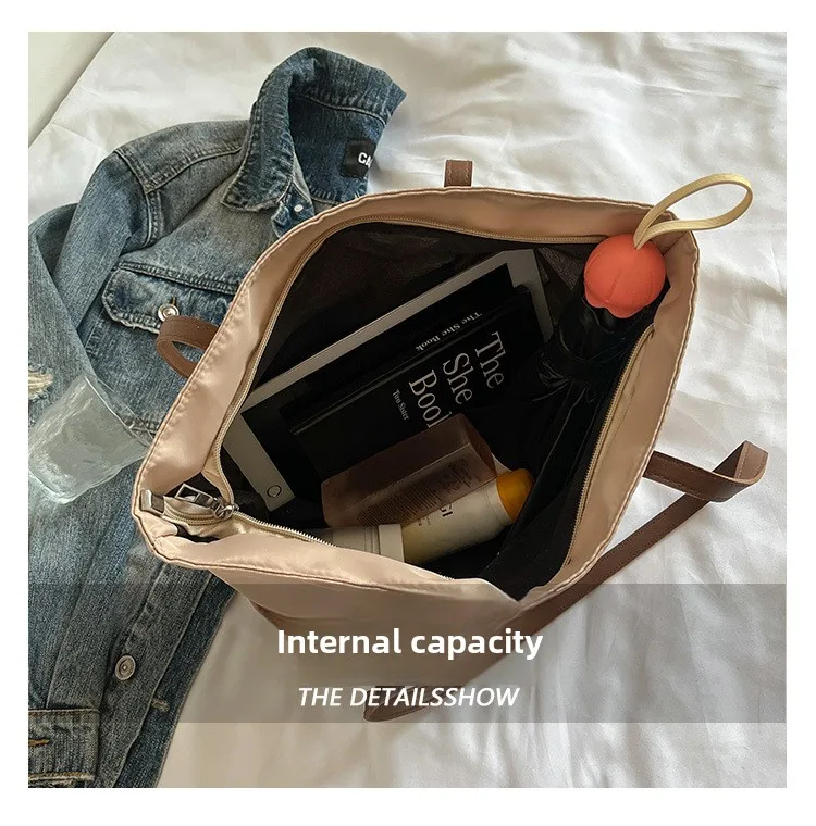 Casual Tote Bag for Women Closure Stylish Letter Label Zipper Large Capacity Ladies Shoulder Bag purses and handbags Bolsa