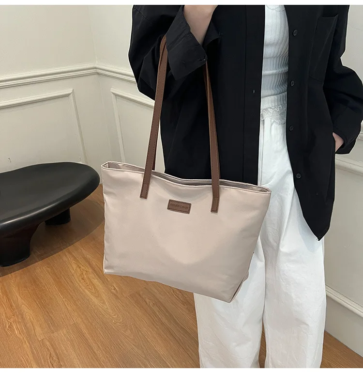 Casual Tote Bag for Women Closure Stylish Letter Label Zipper Large Capacity Ladies Shoulder Bag purses and handbags Bolsa