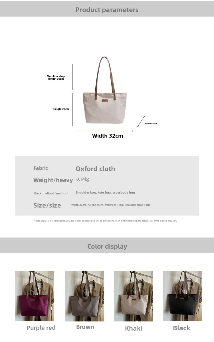 Casual Tote Bag for Women Closure Stylish Letter Label Zipper Large Capacity Ladies Shoulder Bag purses and handbags Bolsa