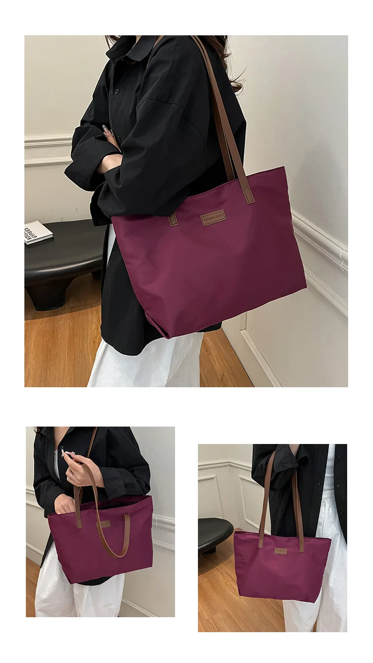 Casual Tote Bag for Women Closure Stylish Letter Label Zipper Large Capacity Ladies Shoulder Bag purses and handbags Bolsa