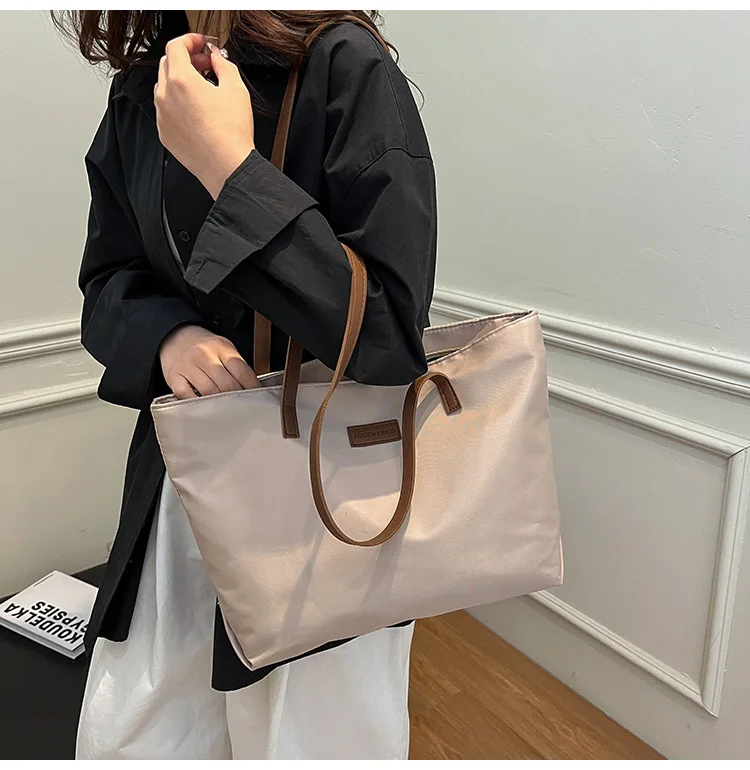 Casual Tote Bag for Women Closure Stylish Letter Label Zipper Large Capacity Ladies Shoulder Bag purses and handbags Bolsa