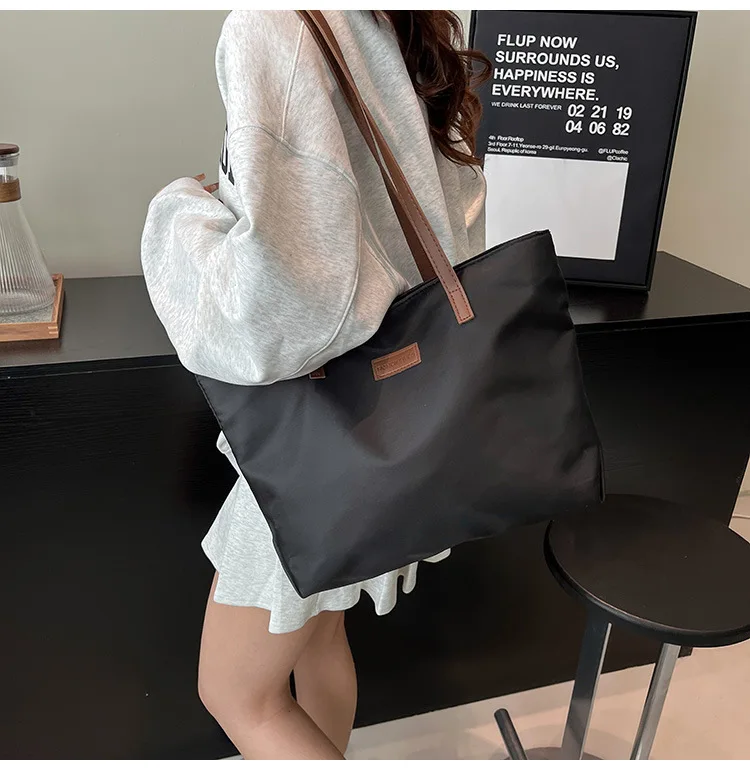 Casual Tote Bag for Women Closure Stylish Letter Label Zipper Large Capacity Ladies Shoulder Bag purses and handbags Bolsa
