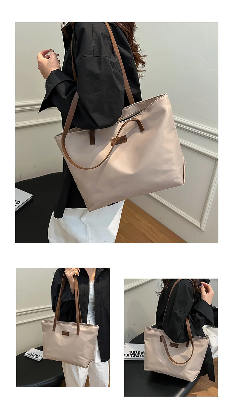 Casual Tote Bag for Women Closure Stylish Letter Label Zipper Large Capacity Ladies Shoulder Bag purses and handbags Bolsa