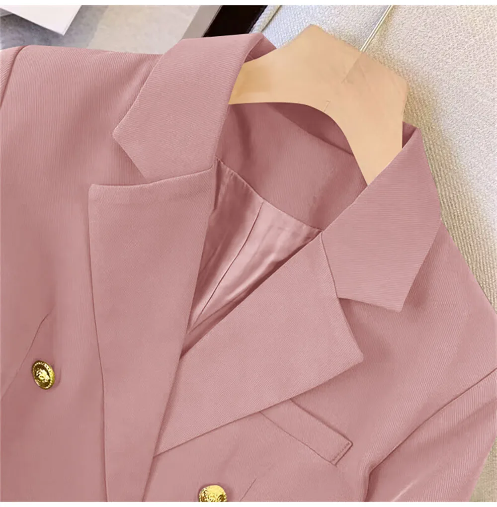 Fashion Blazer Women 2024 Spring Casual Long Sleeve New In Outerwears Slim Black Double Blazers Feminino Jackets Streewear