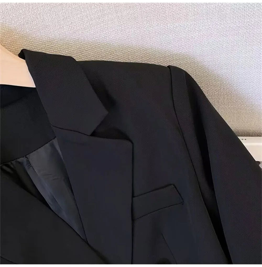 Fashion Blazer Women 2024 Spring Casual Long Sleeve New In Outerwears Slim Black Double Blazers Feminino Jackets Streewear